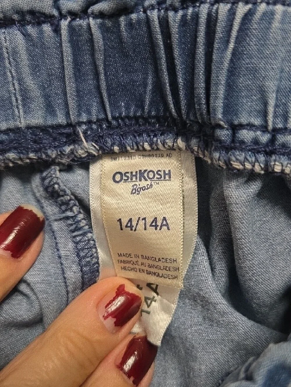 OshKosh B'gosh Light Blue Paperbag Waist Kids Jeans